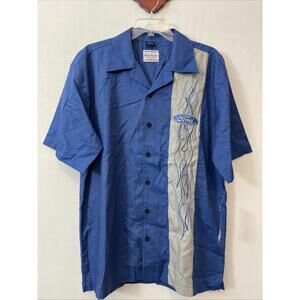 Ford Flames Club Officially Licensed David Carey Large Blue Shirt NWT! M322
